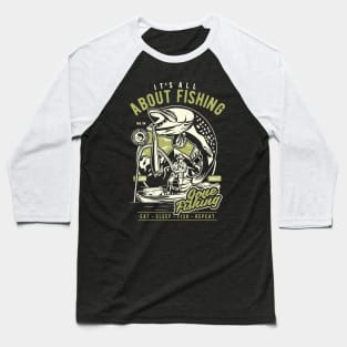 Eat Sleep Fish | Fishing Outdoors Sportsman | Gift Baseball T-Shirt